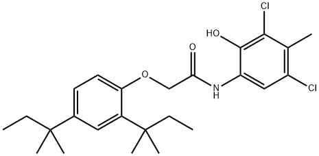 2-(2,4-二-1,1-二甲基丙基苯氧基乙酰氨基)-4,6-二氯-5-甲基苯酚 结构式