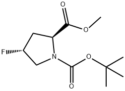 N-BOC-反式-4-氟-L-脯氨酸甲酯 结构式