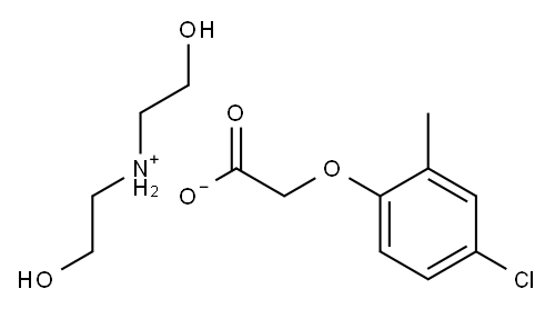 (4-クロロ-2-メチルフェノキシ)酢酸・2,2′-イミノジエタノール 化学構造式