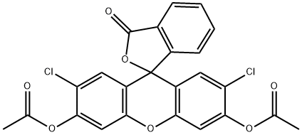 二酢酸(4',5'-ジクロロ-3-オキソスピロ[イソベンゾフラン-1(3H),9'-[9H]キサンテン])-3',6'-ジイル 化学構造式