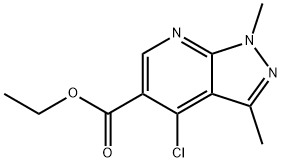 1,3-二甲基-4-氯-1H-吡唑[3,4-B]并吡啶-5-甲酸乙酯, 20481-15-6, 结构式