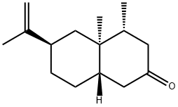 2(1H)-Naphthalenone, octahydro-4,4a-dimethyl-6-(1-methylethenyl)-, (4R,4aS,6R,8aS)- Structure