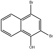 2,4-ジブロモ-1-ナフトール 化学構造式