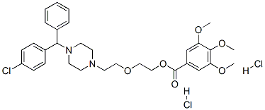 2-[2-[4-[(4-chlorophenyl)-phenyl-methyl]piperazin-1-yl]ethoxy]ethyl 3, 4,5-trimethoxybenzoate dihydrochloride Struktur