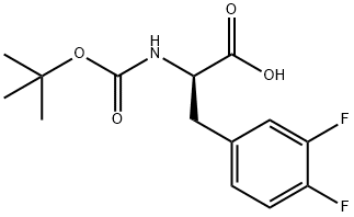 BOC-D-3,4-二氟苯丙氨酸, 205445-51-8, 结构式
