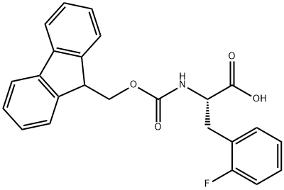 (S)-N-FMOC-2-フルオロフェニルアラニン 化学構造式