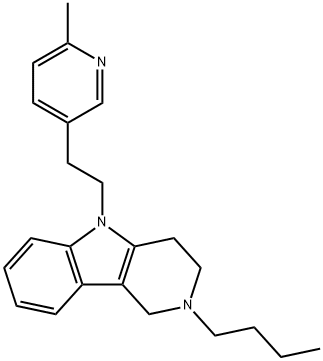 2,3,4,5-Tetrahydro-2-butyl-5-(2-(6-methyl-3-pyridyl)ethyl)-1H-pyrido(4 ,3-b)indole Struktur
