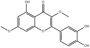 2-(3,4-dihydroxyphenyl)-5-hydroxy-3,7-dimethoxy-4-benzopyrone Structure