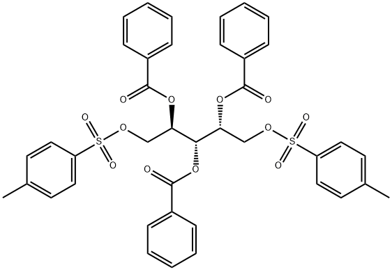 2-O,3-O,4-O-トリベンゾイル-D-アラビニトールジ-p-トルエンスルホナート 化学構造式