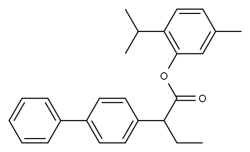 alpha-Ethyl-4-biphenylacetic acid, thymyl ester 结构式