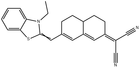 D2(3H),A-NAPHTHALENEMALONONITRILE, 7-[(3-ETHYL-2-BENZOTHIAZOLINYLIDENE)METHYL]-4,4A,5,6-TETRAHYDRO- 结构式
