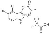 5-溴-4-氯-1H-吲哚-3-基 L-丙氨酸酯三氟乙酸盐, 207725-18-6, 结构式