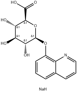 8-羟基喹啉基-Β-D-吡喃葡萄糖醛酸钠盐 结构式