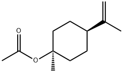 1-メチル-4α-(1-メチルエテニル)シクロヘキサン-1α-オールアセタート 化学構造式