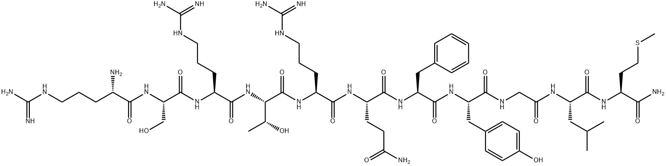 ARG-SER-ARG-THR-ARG-GLN-PHE-TYR-GLY-LEU-MET-NH2, 208041-90-1, 结构式