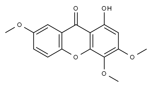 1-Hydroxy-3,4,5-trimethoxyxanthone 结构式