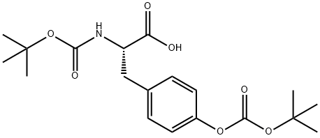 N,O-ビス(tert-ブトキシカルボニル)-L-チロシン 化学構造式