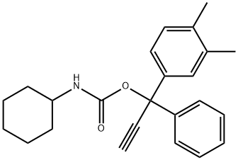 1-フェニル-1-(3,4-キシリル)-2-プロピニル=N-シクロヘキシルカルバマート 化学構造式