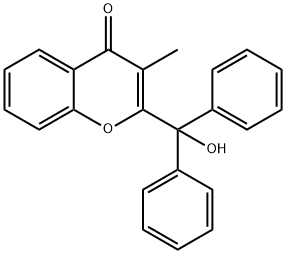 2-(ヒドロキシジフェニルメチル)-3-メチルクロモン 化学構造式