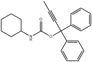 N-シクロヘキシルカルバミド酸1,1-ジフェニル-2-ブチニル 化学構造式