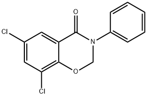 6,8-ジクロロ-3-フェニル-2H-1,3-ベンゾオキサジン-4(3H)-オン 化学構造式