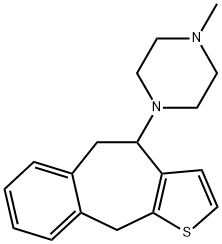 1-(5,10-ジヒドロ-4H-ベンゾ[5,6]シクロヘプタ[1,2-b]チオフェン-4-イル)-4-メチルピペラジン 化学構造式