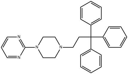 2-[4-(3,3,3-トリフェニルプロピル)-1-ピペラジニル]ピリミジン 化学構造式