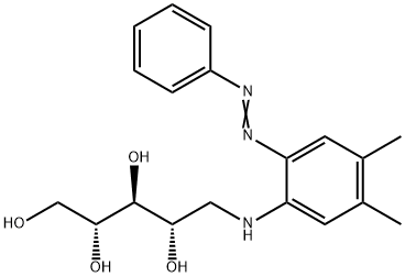 1-デオキシ-1-[[4,5-ジメチル-2-(フェニルアゾ)フェニル]アミノ]-D-リビトール 化学構造式