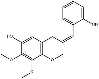 5-[(Z)-3-(2-ヒドロキシフェニル)-2-プロペニル]-2,3,4-トリメトキシフェノール 化学構造式