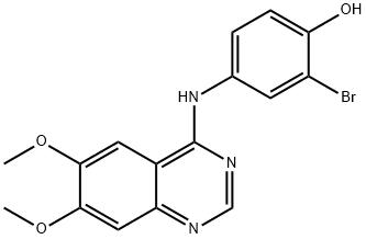 2-溴-4-(6,7-二甲氧基喹唑啉-4-基氨基)苯酚 结构式