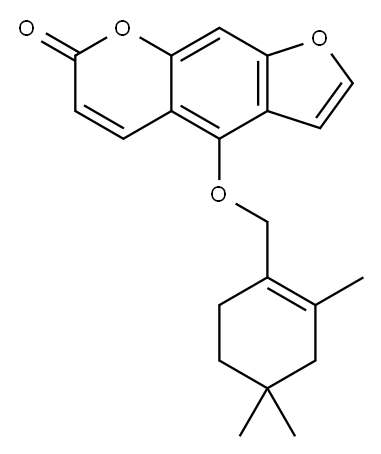 4-[(2,4,4-Trimethyl-1-cyclohexen-1-yl)methoxy]-7H-furo[3,2-g][1]benzopyran-7-one 结构式