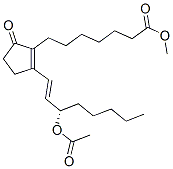 (13E,15S)-15-(アセチルオキシ)-9-オキソ-8(12),13-プロスタジエン-1-酸メチル 化学構造式