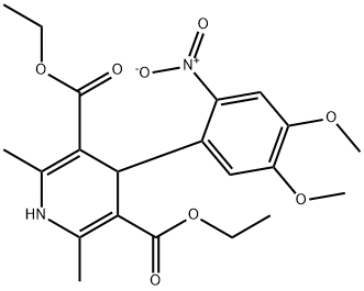 diethyl 4-(4,5-dimethoxy-2-nitrophenyl)-1,4-dihydro-2,6-dimethylpyridine-3,5-dicarboxylate Structure