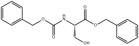 (2S)-2-[[(ベンジルオキシ)カルボニル]アミノ]-3-ヒドロキシプロパン酸ベンジル 化学構造式