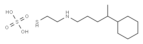 2-(4-シクロヘキシルペンチル)アミノエタンチオールスルファート 化学構造式