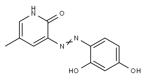 4-[(2-ヒドロキシ-5-メチル-3-ピリジル)アゾ]レソルシノール 化学構造式