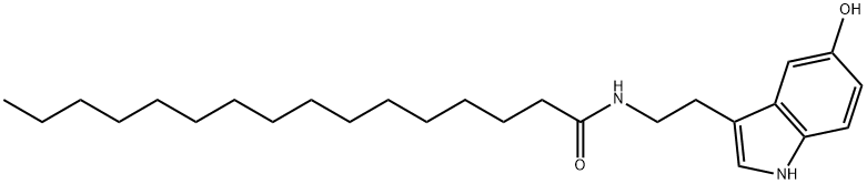 N-[2-(5-ヒドロキシ-1H-インドール-3-イル)エチル]ヘキサデカンアミド 化学構造式