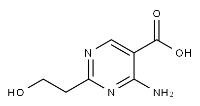 5-Pyrimidinecarboxylic acid, 4-amino-2-(2-hydroxyethyl)- (8CI) Struktur