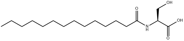 N-十四碳酰-L-丝氨酸 结构式