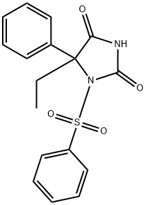 1-benzenesulfonyl-5-ethyl-5-phenylhydantoin Struktur