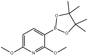 2,6-ジメトキシ-5(3)-(4,4,5,5-テトラメチル-1,3,2-ジオキサボロラン-2-イル)ピリジン 化学構造式