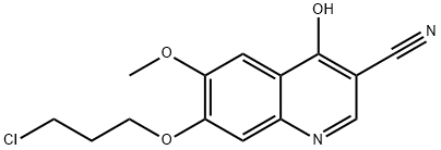 4-ヒドロキシ-6-メトキシ-7-(3-クロロプロポキシ)キノリン-3-カルボニトリル 化学構造式