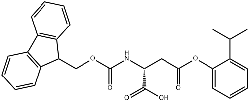 N-[(9H-芴-9-基甲氧基)羰基]-D-天冬氨酸 4-[2-(1-甲基乙基)苯基]酯 结构式