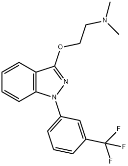 3-[2-(Dimethylamino)ethoxy]-1-[3-(trifluoromethyl)phenyl]-1H-indazole 结构式