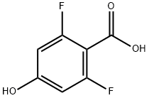 2,6-ジフルオロ-4-ヒドロキシ安息香酸 化学構造式