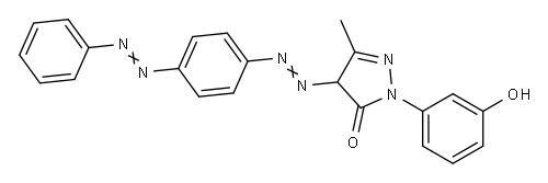2,4-dihydro-2-(3-hydroxyphenyl)-5-methyl-4-[[4-(phenylazo)phenyl]azo]-3H-pyrazol-3-one Struktur