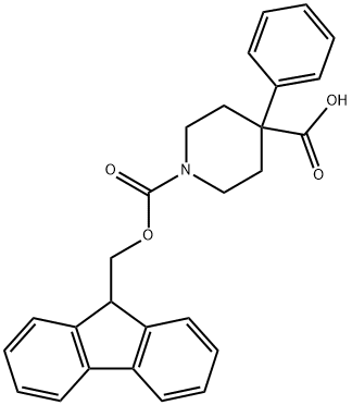 FMOC-4-フェニルピペリジン-4-カルボン酸 化学構造式