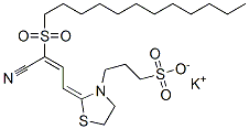 potassium 3-[2-[3-cyano-3-(dodecylsulphonyl)allylidene]thiazolidin-3-yl]propane-1-sulphonate 结构式
