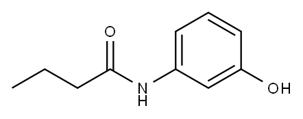 N-(3-羟基苯基)丁酰胺, 21556-79-6, 结构式