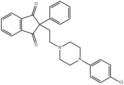 2-[2-[4-(p-Chlorophenyl)-1-piperazinyl]ethyl]-2-phenyl-1,3-indanedione 结构式
